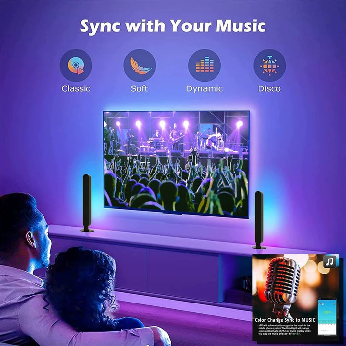 SAL042 Bluetooth-Compatible RGB Gaming Light Bar LED Music Sync Ambient Lighting for Computer Desktop - 5