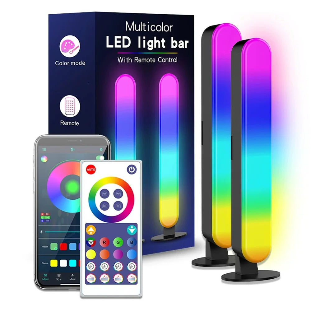 SAL042 2Pcs LED Gaming Light Bar RGB Music Sync Atmosphere Lamp for Desktop Computer - 1