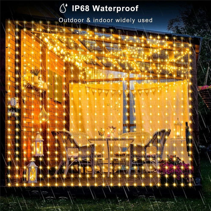 LPX043 3M x 2M 15 Strips LED Curtain String Lights 300 LEDs Smart Bluetooth-Compatible RGB Window Lights  /  App Control - 3