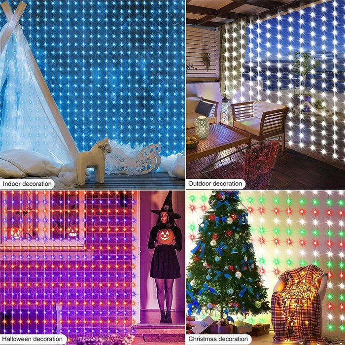 LED Curtain String Lights 3m x 3m 15 Strings 450 LEDs RGBIC Multi-Color Adjustable WiFi BLE App Control - 5