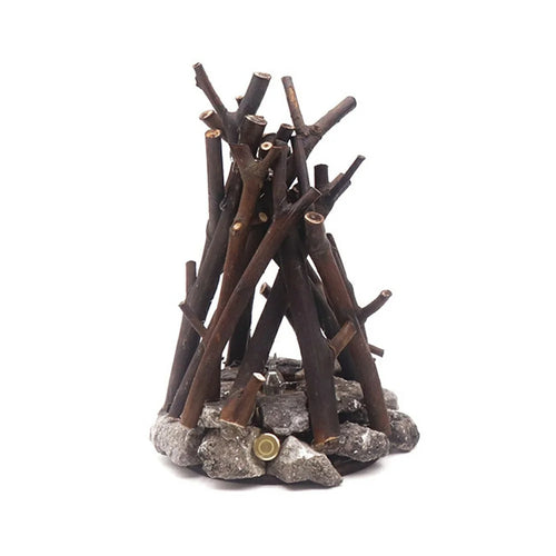 100 x 140mm Handcrafted Tree Branch LED Bonfire Lamp Rustic Table Decor Miniature Fireplace Light for Home / Cafe - 1