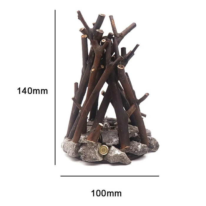 100 x 140mm Handcrafted Tree Branch LED Bonfire Lamp Rustic Table Decor Miniature Fireplace Light for Home / Cafe - 7
