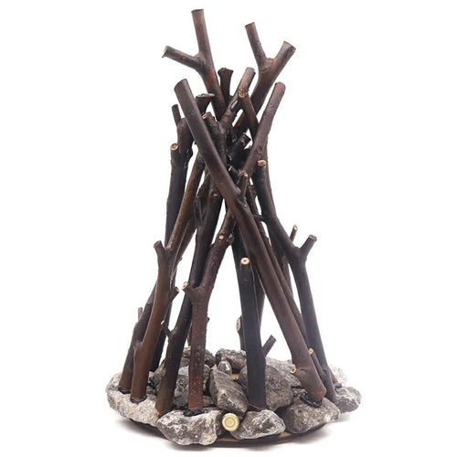150 x 240mm Handcrafted Tree Branch LED Bonfire Lamp Rustic Table Decor Miniature Fireplace Light for Home / Cafe - 1