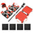 4Pcs Size L Furniture Mover Heavy Duty Metal Base 360 Degree Rotating Wheels for Bed Sofa Universal Moving Tool - Red+Black - 1
