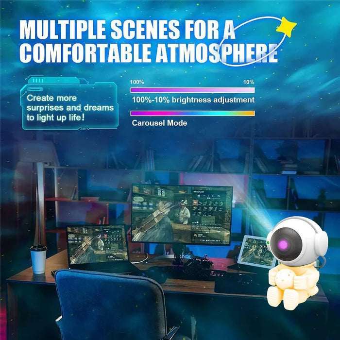 WD026 Astronaut Shape Star Projector Night Light LED Galaxy Nebula Ambient Lamp with Remote Control - 3