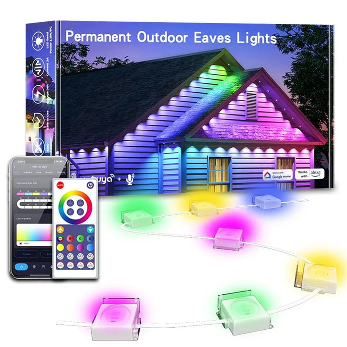 WY021 30m 60-LED Smart Outdoor Eaves Light Waterproof App Control Light String RGB Ambiance Lamp - US Plug - 1