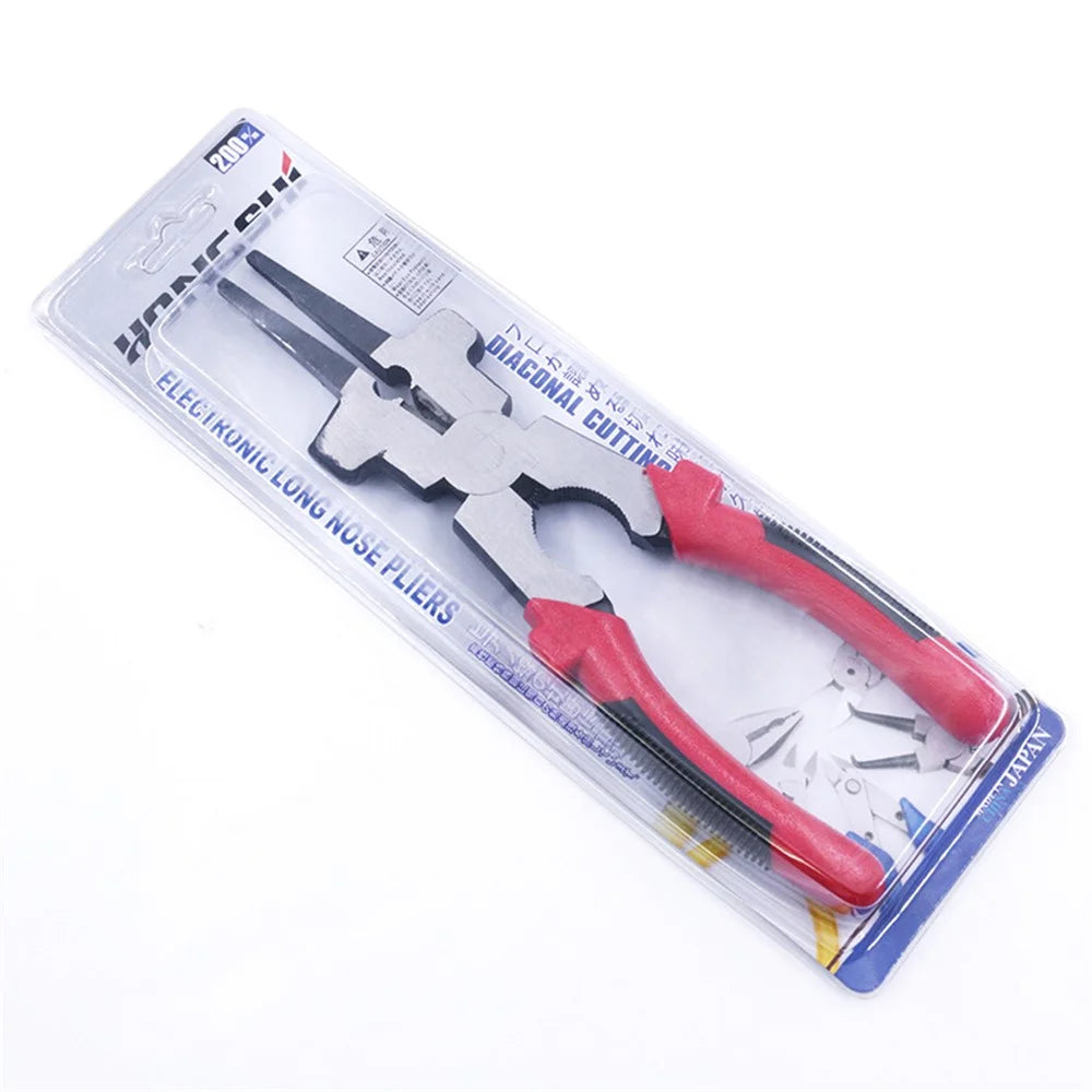 8 Inch Multi-function Welding Tongs High Carbon Steel Welder Gas Welding Protection Long-nosed Clamping Pliers - Red - 5