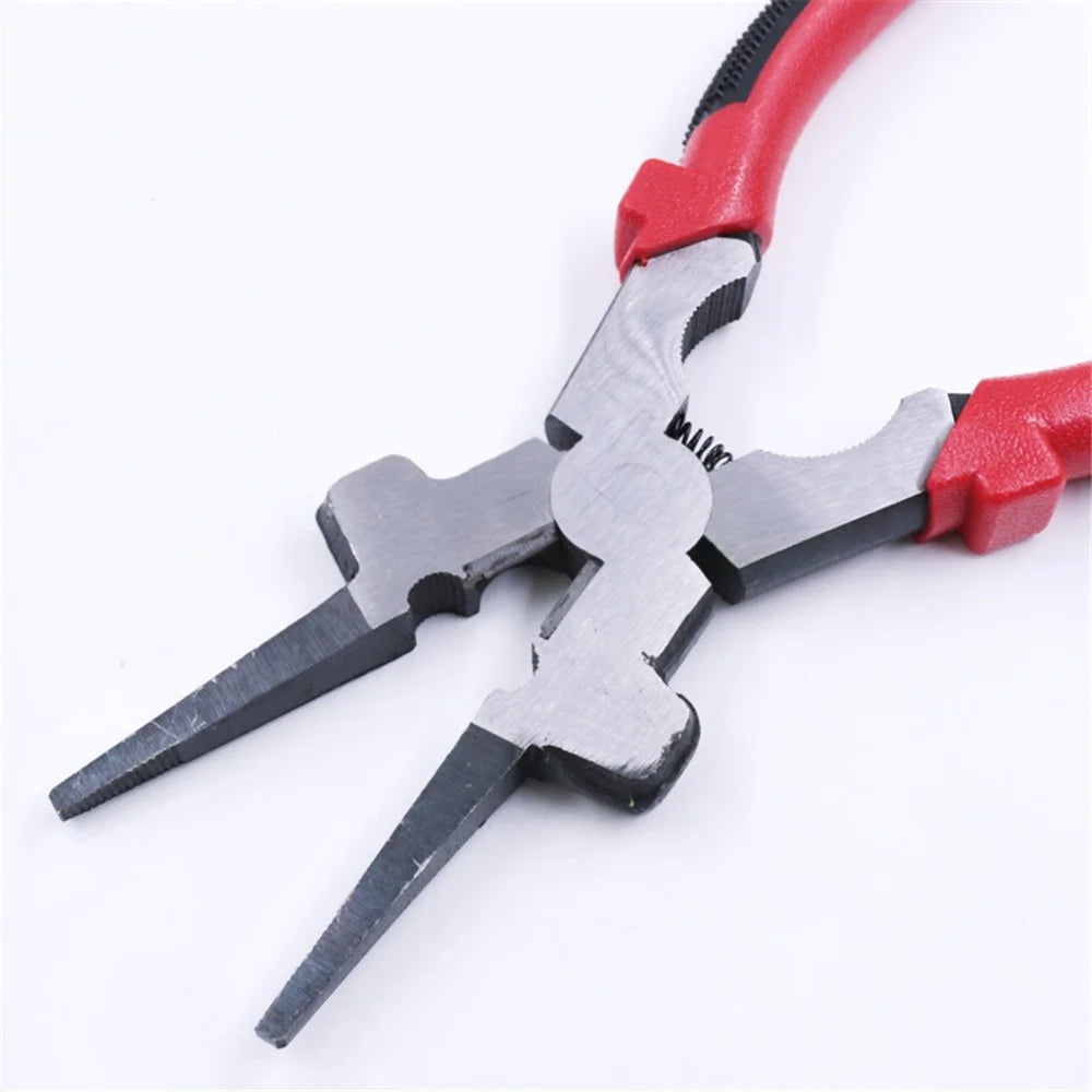 8 Inch Multi-function Welding Tongs High Carbon Steel Welder Gas Welding Protection Long-nosed Clamping Pliers - Red - 6