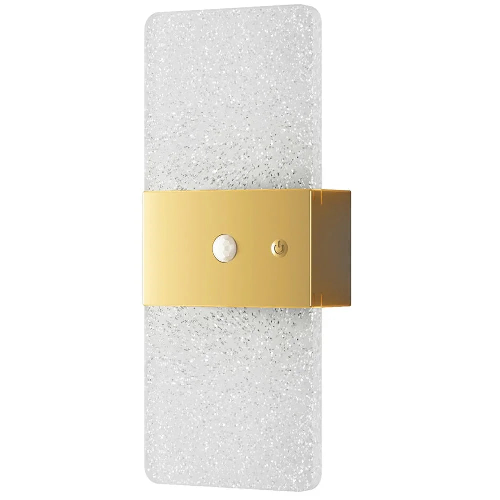 ASW001 / ASW002 Electroplated LED Motion Sensor Magnetic Wall Lamp Touch Control Long Strip Bedside Wall Light - Rectangular  /  Gold - 1