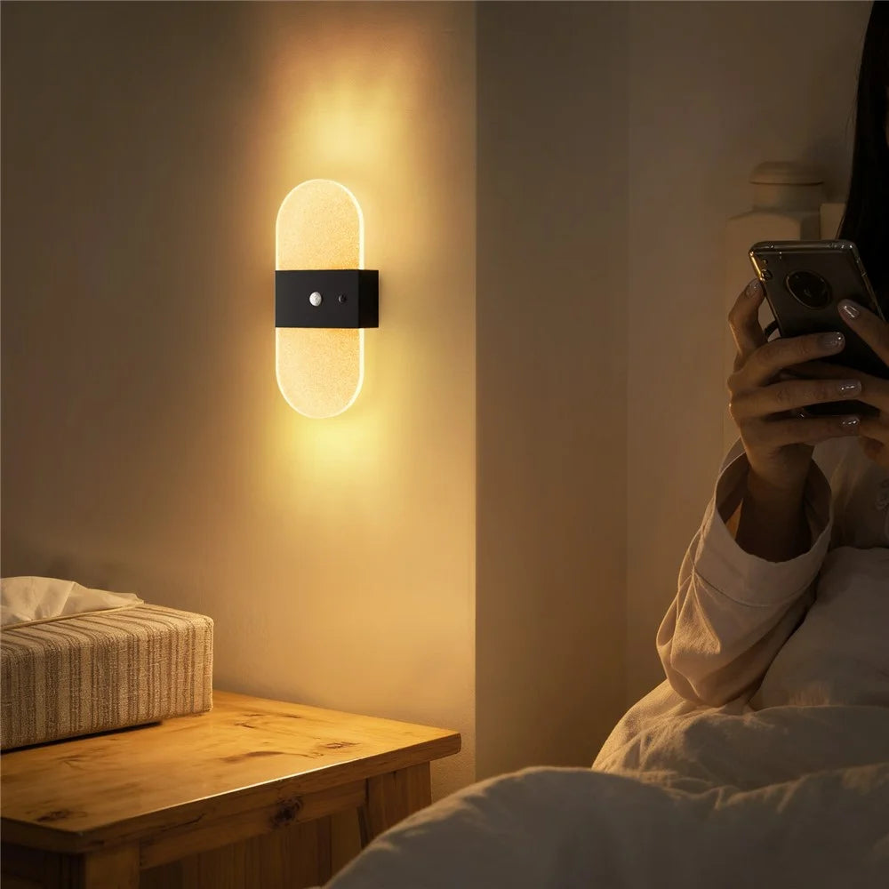 ASW001 / ASW002 Standard Version LED Motion Sensor Magnetic Wall Lamp Touch Control Long Strip Bedside Wall Light - Rectangular  /  White - 7