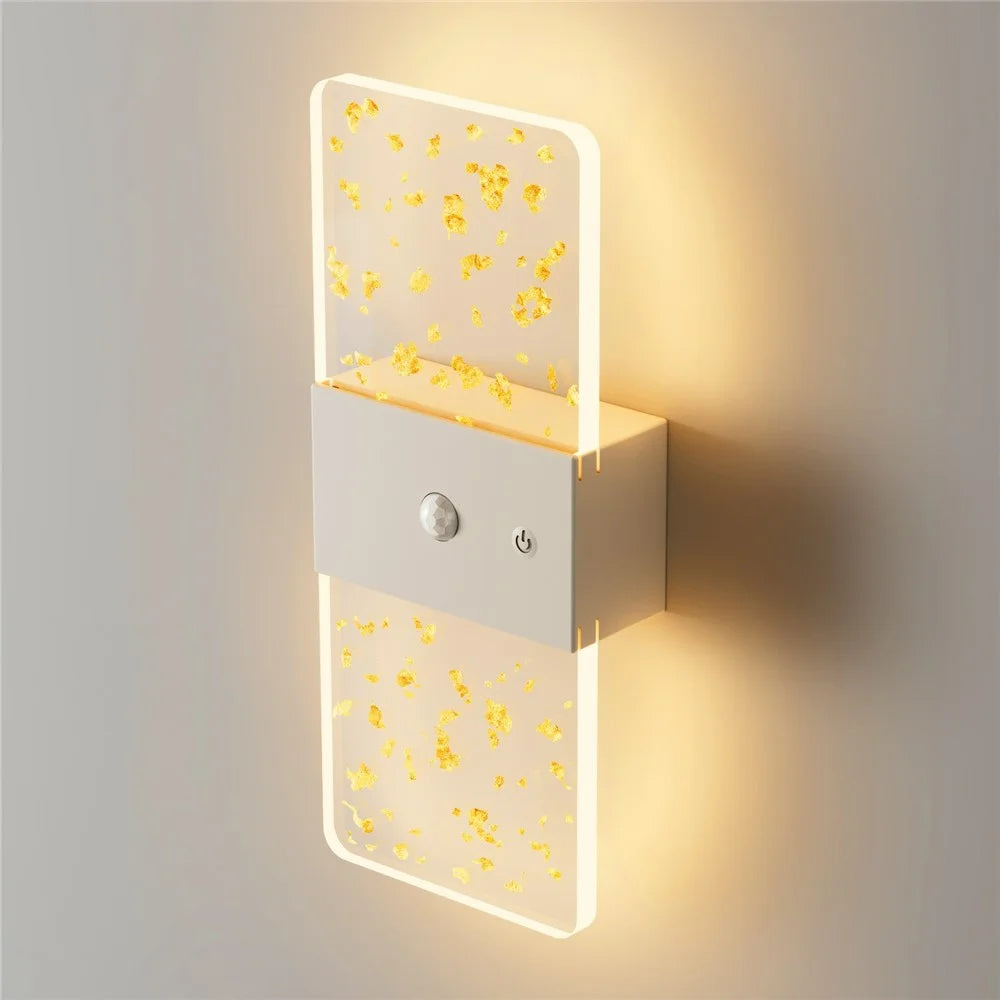 ASW003  /  ASW004 Standard Version Magnetic Wall Lamp Motion Sensor Rechargeable Long Strip Bedside Wall Light - Rectangular  /  White - 2