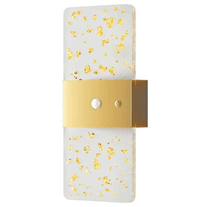 ASW003  /  ASW004 Electroplated Magnetic Wall Lamp Motion Sensor Rechargeable Long Strip Bedside Wall Light - Rectangular  /  Gold - 1