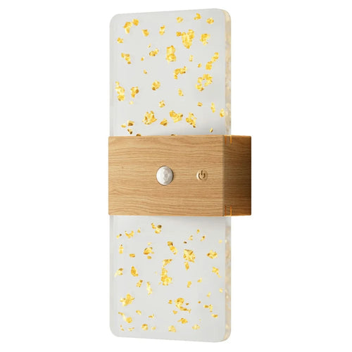 ASW003  /  ASW004 Water Transfer Wood Grain Magnetic Wall Lamp Motion Sensor Long Strip Bedside Wall Light - Rectangular  /  Wood Grain - 1