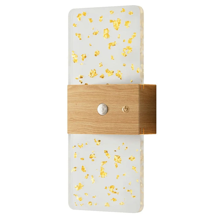 ASW003  /  ASW004 Water Transfer Wood Grain Magnetic Wall Lamp Motion Sensor Long Strip Bedside Wall Light - Rectangular  /  Wood Grain - 1