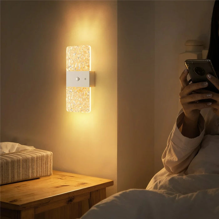 ASW005  /  ASW006 Standard Version Magnetic Wall Light LED Motion Sensor Cordless Touch Control Wall Lamp - Rectangular  /  White - 7