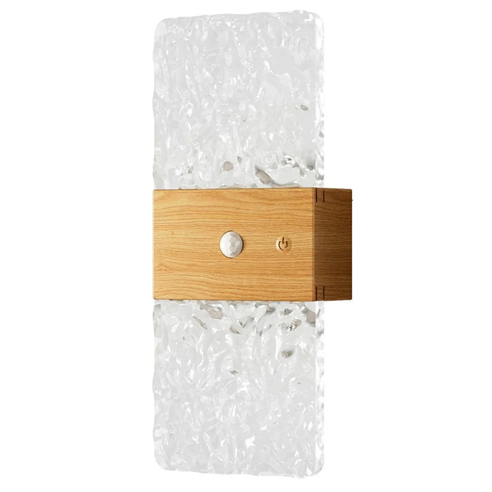 ASW005  /  ASW006 Water Transfer Wood Grain Magnetic Wall Light LED Motion Sensor Cordless Touch Control Wall Lamp - Rectangular  /  Wood Grain - 1