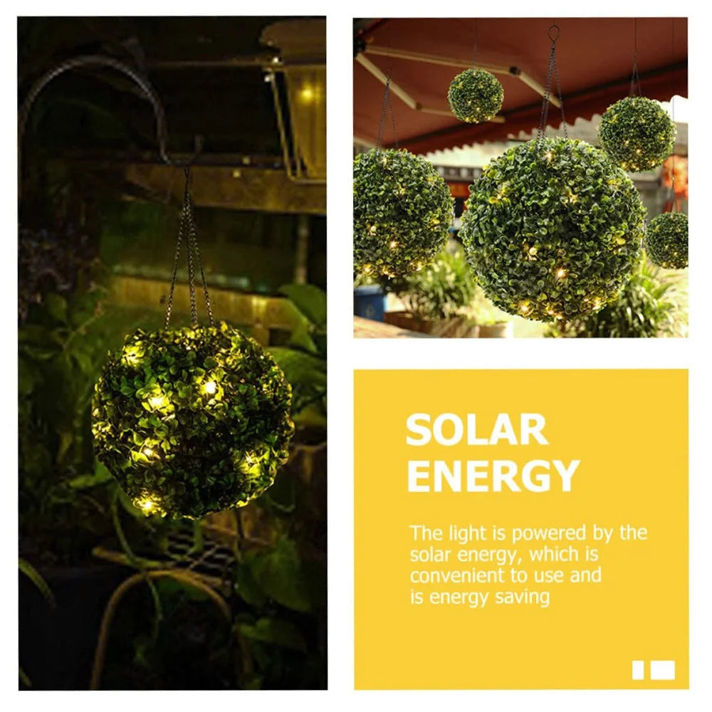 14 x 34cm Solar Powered LED Light Artificial Flower Ball String Lights for Outdoor Garden Decor - 5