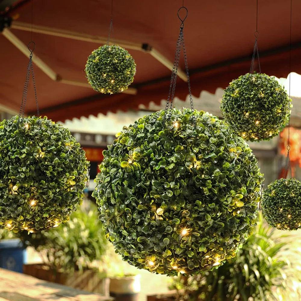 14 x 34cm Solar Powered LED Light Artificial Flower Ball String Lights for Outdoor Garden Decor - 6