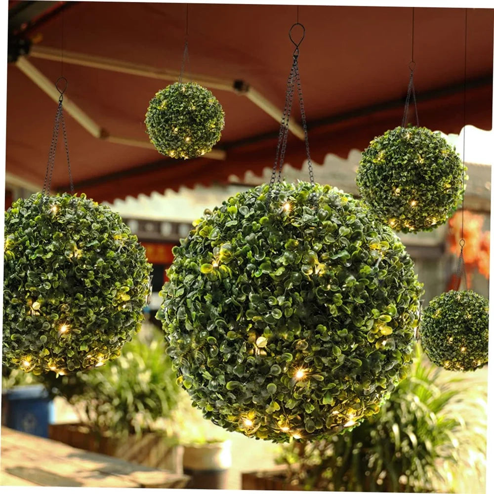 20 x 41cm Solar Powered LED Light Artificial Flower Ball String Lights for Outdoor Garden Decor - 2