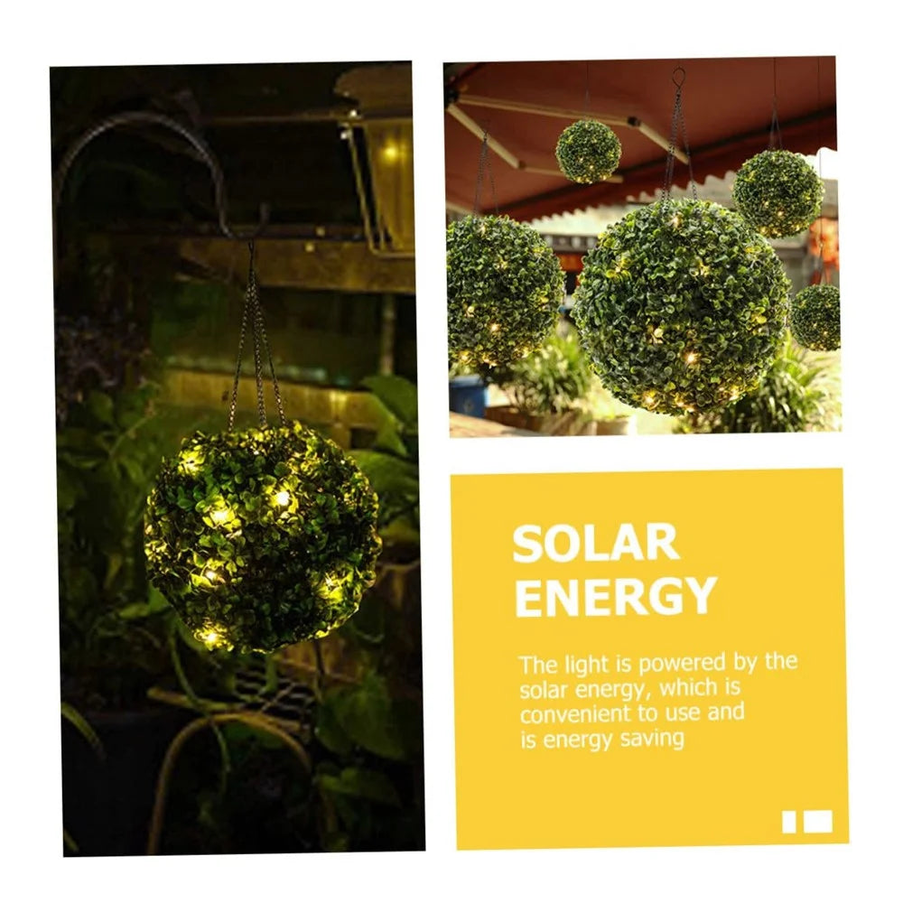 24 x 46.5cm Solar Powered LED Light Artificial Flower Ball String Lights for Outdoor Garden Decor - 3