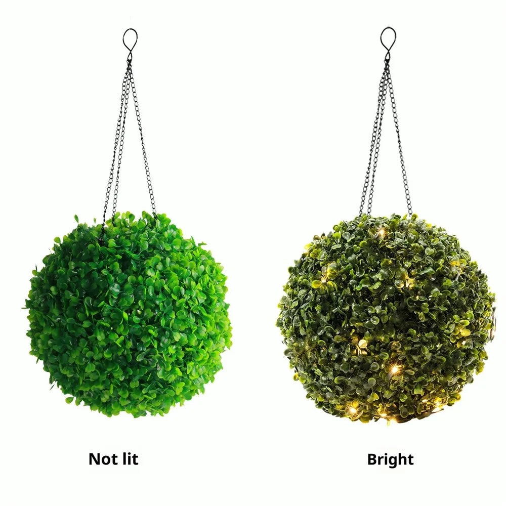 24 x 46.5cm Solar Powered LED Light Artificial Flower Ball String Lights for Outdoor Garden Decor - 5