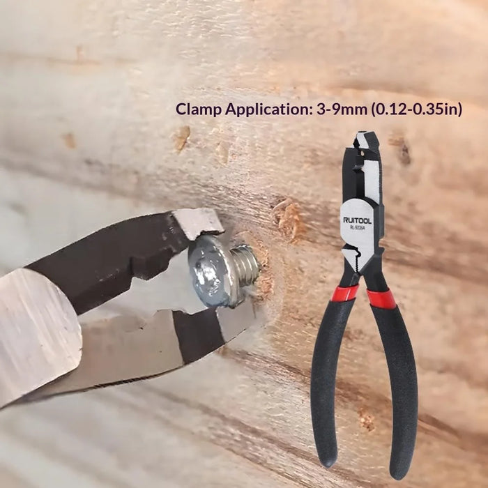 Multifunctional Screw Extractor Pliers High-Hardness Steel Wire Stripper with Anti-Slip Handle for Rusty Stripped Screws - RL-9226A  /  Black - 3