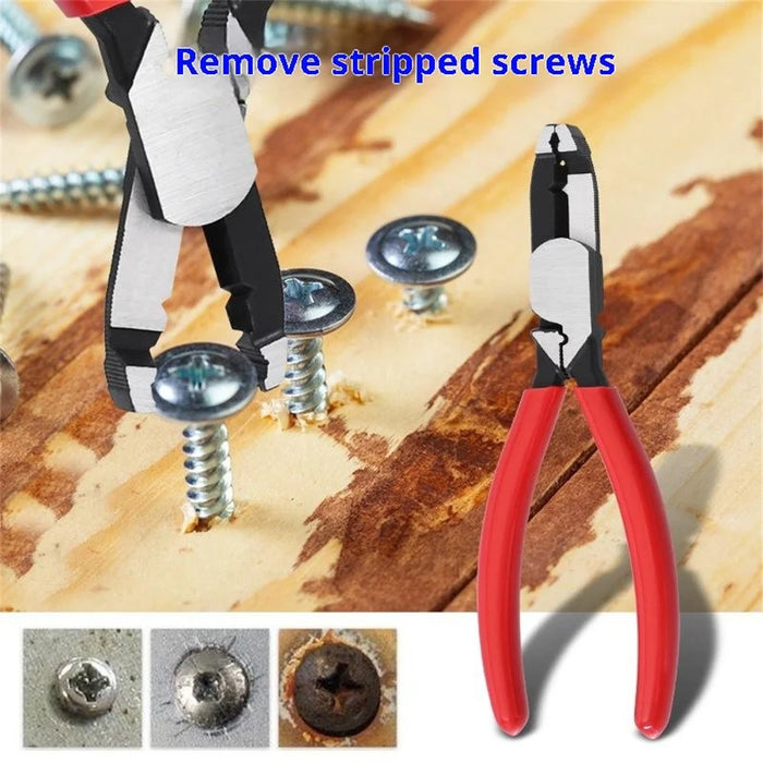 Multifunctional Screw Extractor Pliers High-Hardness Steel Wire Stripper with Anti-Slip Handle for Rusty Stripped Screws - RL-9226A  /  Black - 7