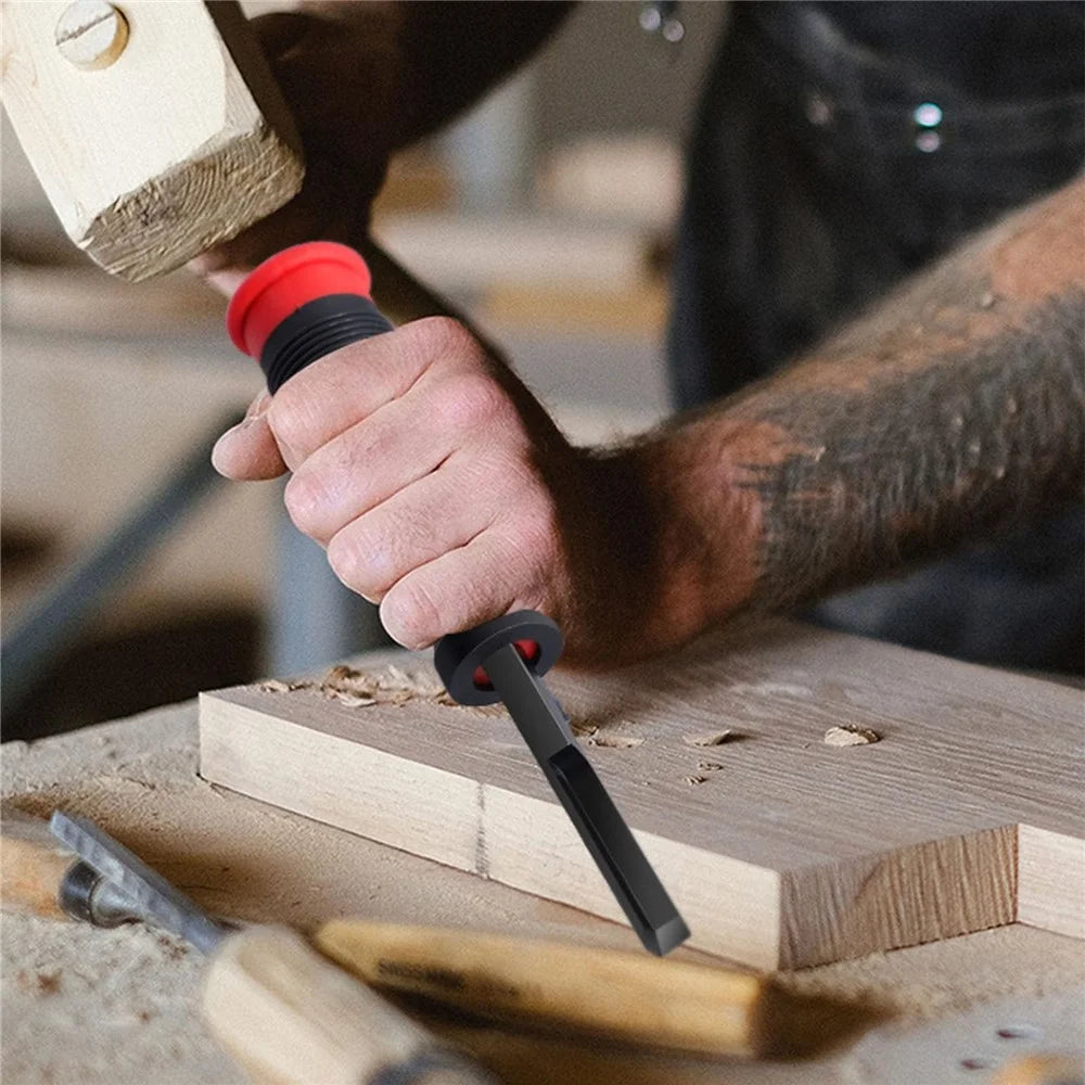 Chrome Vanadium Steel Right Angle Wood Chisel 90° Hinge Mortise Carving Grooving Tool for Woodworking - 8mm  /  Red - 3