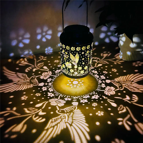 Metal Solar Lanterns IP65 Waterproof Hanging Decorative Solar Light for Yard Patio Lawn Pathway Landscape - Hummingbird (Style A) - 1