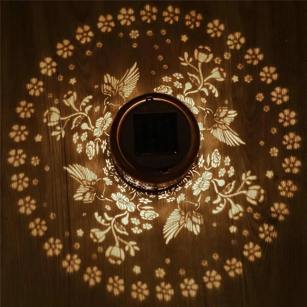 Metal Solar Lanterns IP65 Waterproof Hanging Decorative Solar Light for Yard Patio Lawn Pathway Landscape - Hummingbird (Style A) - 6