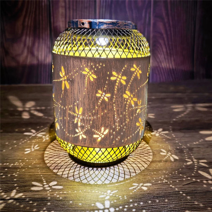 Solar Lanterns Outdoor IP65 Waterproof Metal Hanging Lantern Solar Lights for Garden Patio Lawn - Dragonfly - 1