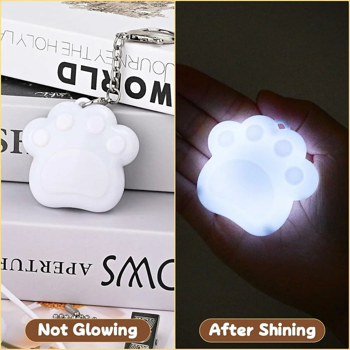LED Touch Sensor Keychain Light USB-C Rechargeable Purse Handbag Light for Finding Items - Paw  /  White - 5