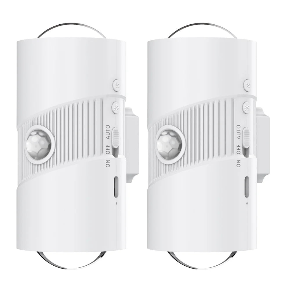 YSJ-008A 2Pcs RGB Night Light Smart Motion Sensor 4-level Brightness Magnetic Wall Light for Hallway - White - 1
