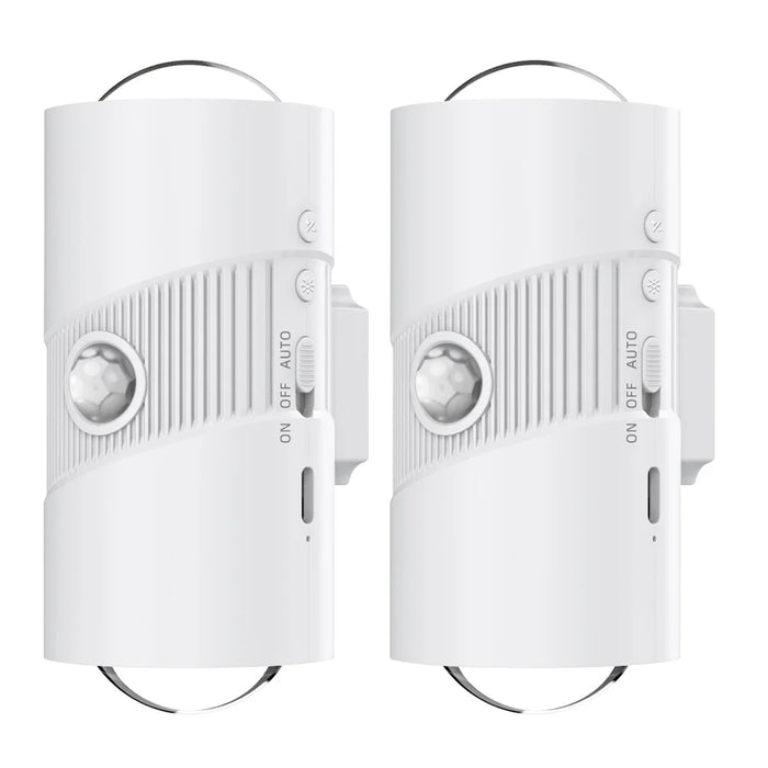 YSJ-008A 2Pcs RGB Night Light Smart Motion Sensor 4-level Brightness Magnetic Wall Light for Hallway - White - 1