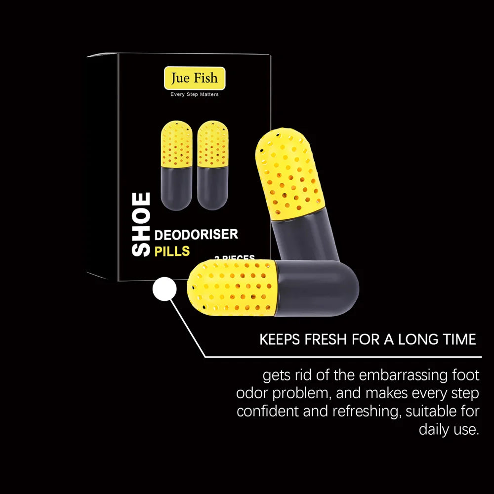 JUE-FISH 2Pcs Portable Shoe Deodorizer Capsules Fresh Scent Deep Odor Eliminator - 2Pcs - 6