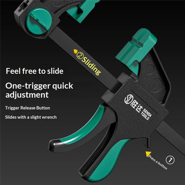 SENDA TOOLS 8 Inch Woodworking Clamp F-Type Heavy Duty Dual-Direction Adjustable Trigger Quick Release Clamp - 4