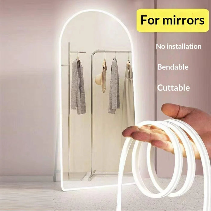 4m 5V USB LED Strip Light with Double-Sided Adhesive Tape Flexible Silicone Touch Dimming Lamp Tape for Mirror - 3000K  /  Warm White Light - 3