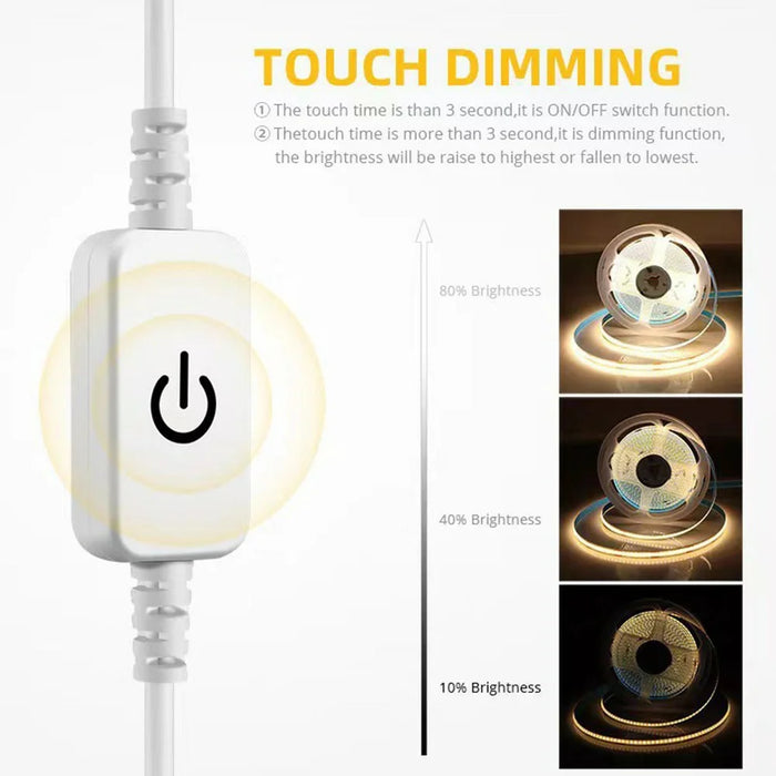 4m 5V USB LED Strip Light with Double-Sided Adhesive Tape Flexible Silicone Touch Dimming Lamp Tape for Mirror - 3000K  /  Warm White Light - 4