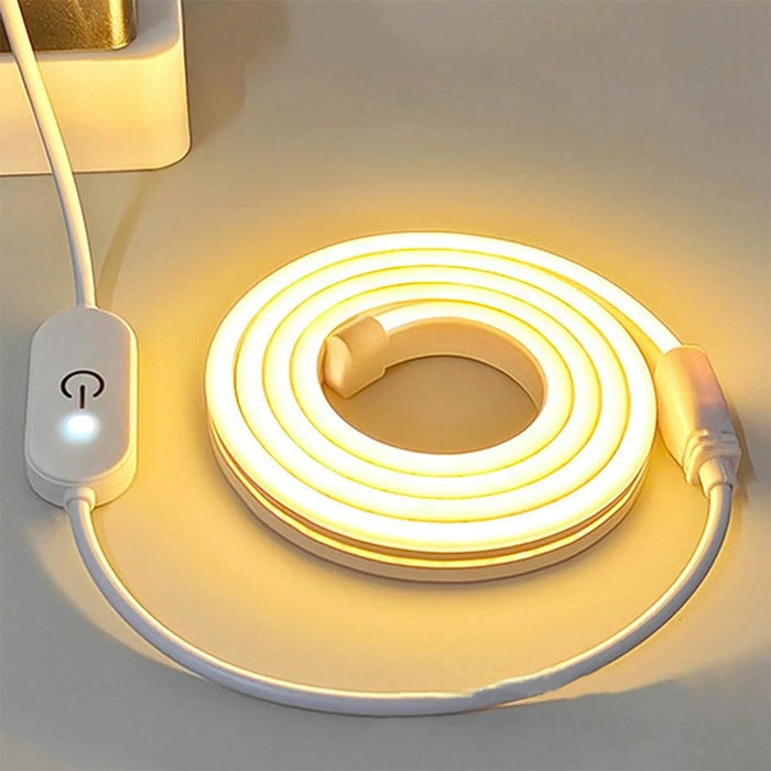 4m 5V USB LED Strip Light with Double-Sided Adhesive Tape Flexible Silicone Touch Dimming Lamp Tape for Mirror - 3000K  /  Warm White Light - 6