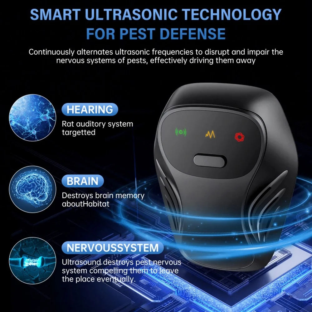 LC-905 Ultrasonic Pest Repeller 9-66KHz Plug-in Mice Repellent Mouse Deterrent Rat Repeller for Mosquito Cockroach - EU Plug - 4
