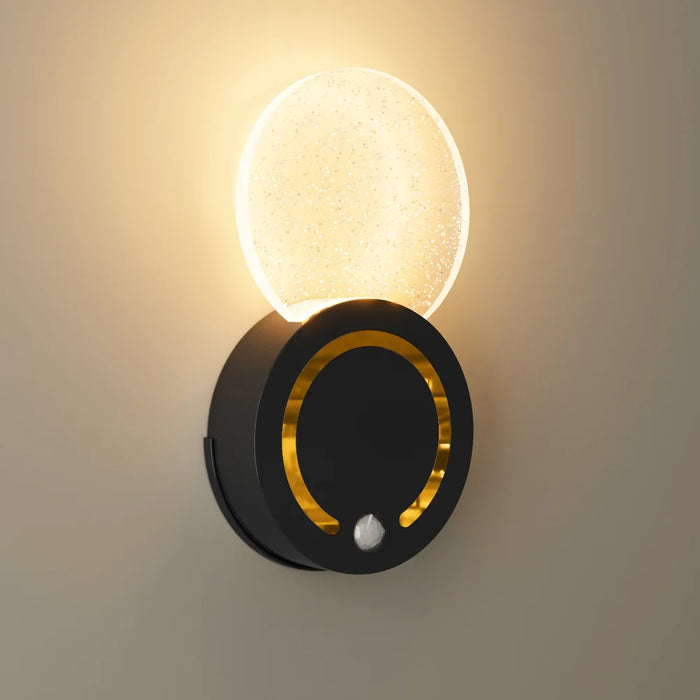 TWL005 LED Wireless Touch Control Acrylic Wall Light USB Rechargeable Magnetic Motion Sensor Night Light - 1W Crystal Style/Black - 2