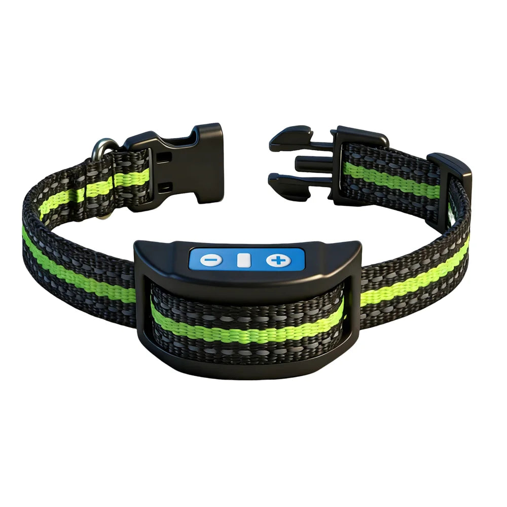 853B Smart Automatic Bark Detection Pet Anti Bark Collar IP68 Waterproof Vibration Dog Training Device - 853B/Green - 1