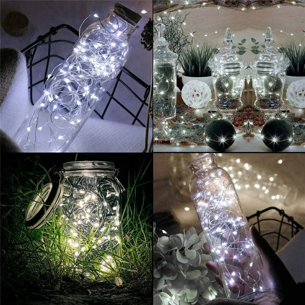 2m 20-LED Copper Wire String Light Battery Operated Fairy Lamp for Christmas Party Decoration - Pure White - 5