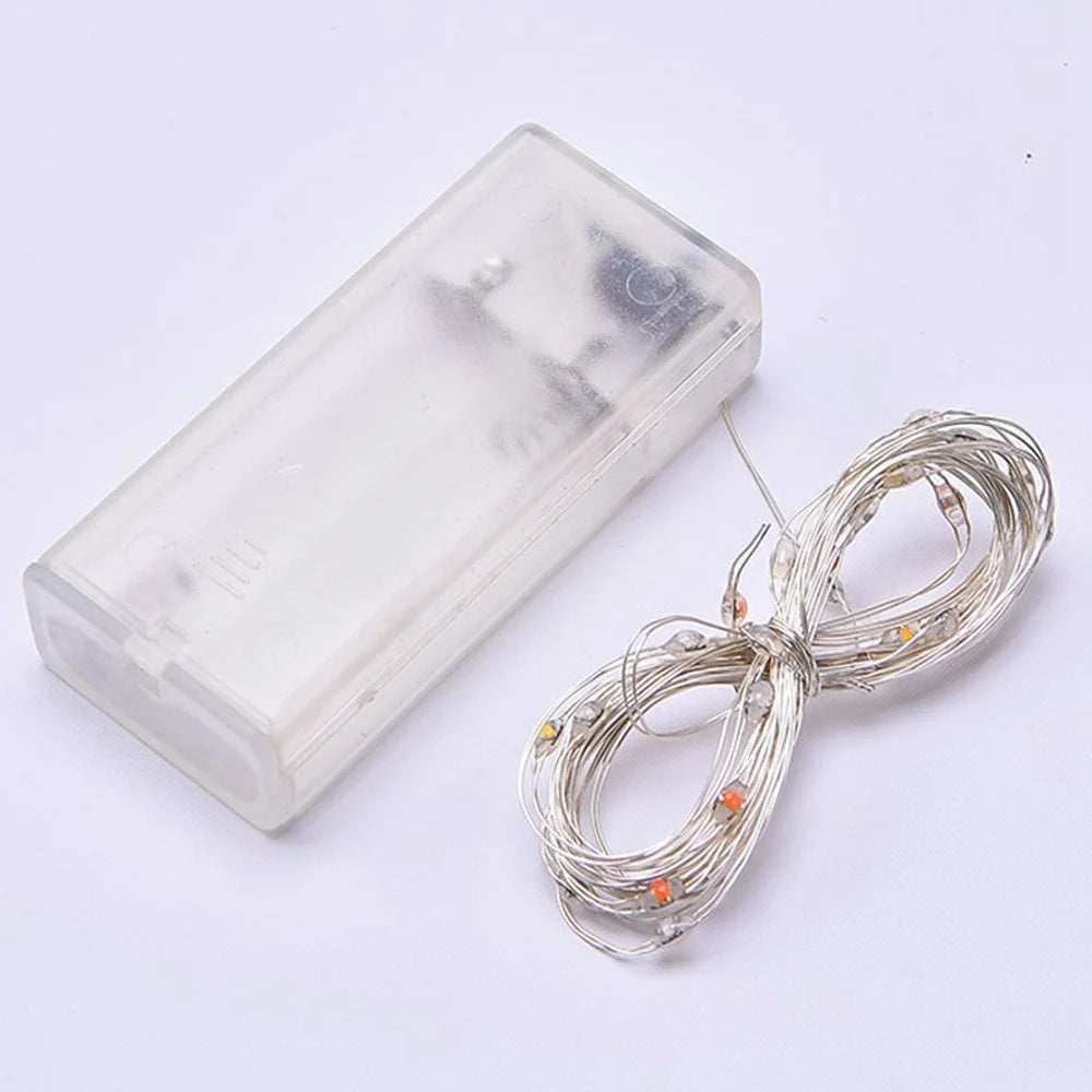 2m 20-LED Copper Wire String Light Battery Operated Fairy Lamp for Christmas Party Decoration - Pure White - 6