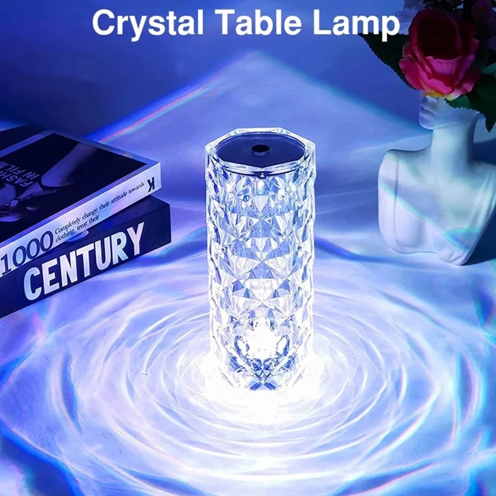 RS-ZSTD Size S Crystal Lamp Rose Diamond Table Lamp 16 Colors RGB with Touch and Remote Control for Home Living Room, Bedroom, Bar - 2