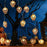 3m 20-LED Halloween String Light Painted Skull Warm White Party Decoration, 2A Continuous On - 3
