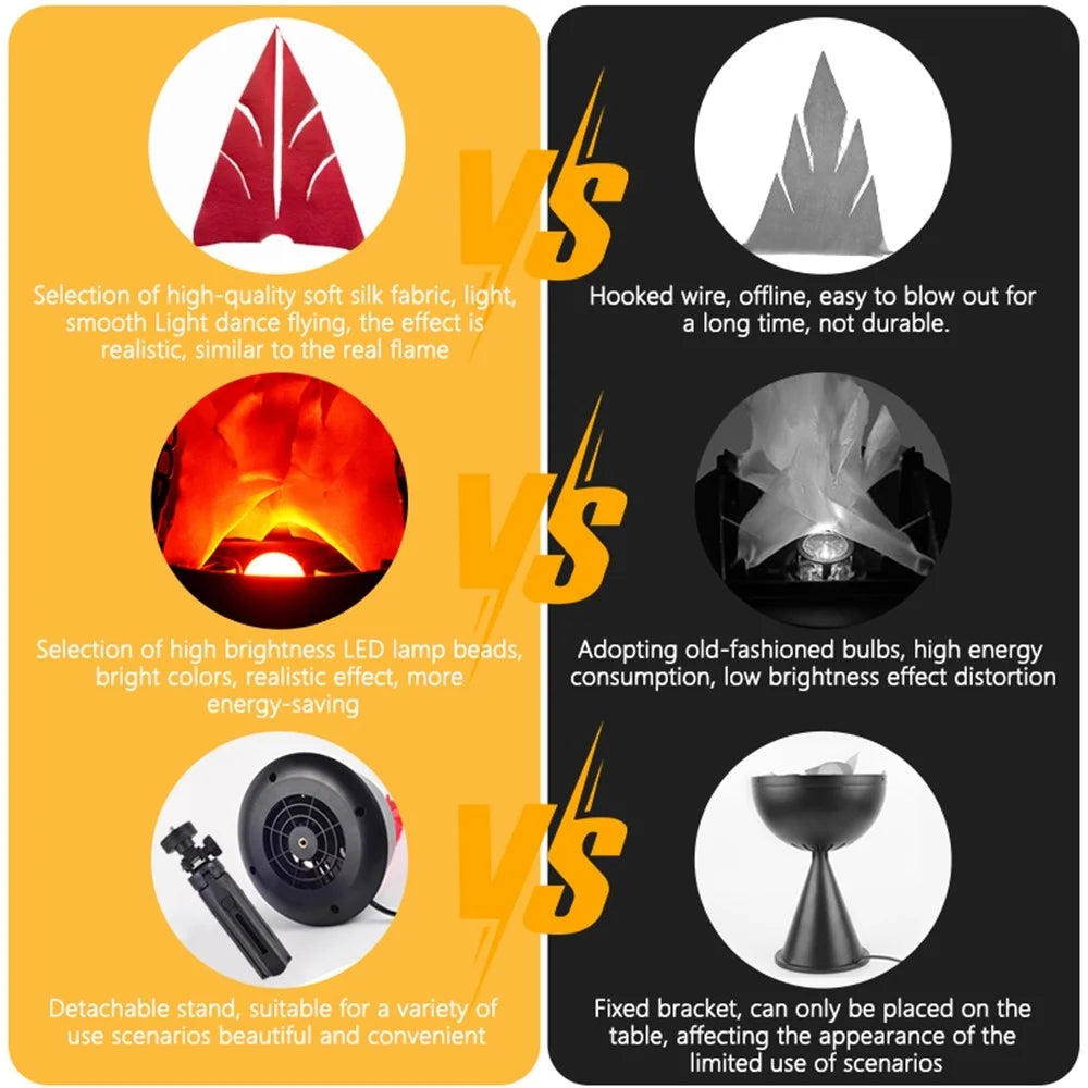 HZ-K01 Simulation Flame LED Lamp 2 in 1 Hanging  /  Desktop Fire Bowl Lamp, EU Plug - Black - 7