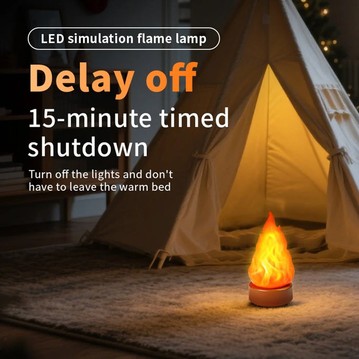 HZ-K03 LED Flame Lamp 2000K Warm Light Dimmable Rechargeable for Camping Outdoor Decor - 4