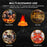 HZ-K02 Simulation Flame LED Lamp 1800mAh Rechargeable Halloween Pumpkin Firepit Light - Black - 5