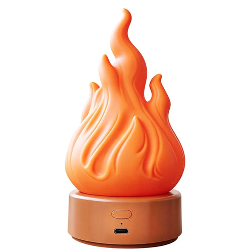 HZ-K03A LED Flame-Effect Light 2000K Rechargeable Portable Camping Night Light with Timer - Orange - 1